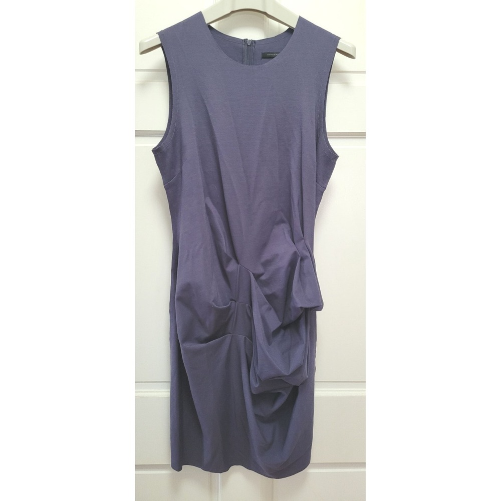 Katherine Barclay Women's Sleeveless Raw Hem Ruched Dress - Blue - M